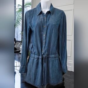 553. CeCe by Cynthia Steffe Blue Chambray Denim Romper - Size 6